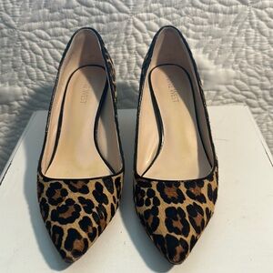 Nine West Animal brown Fur heel pump luxury comfort women’s 6